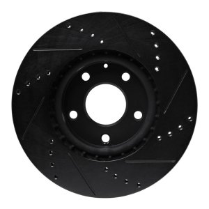 Mazda 6 Brake Rotor (1) - Front Left - R1 Concepts - Drilled & Slotted - Black - `13-`19